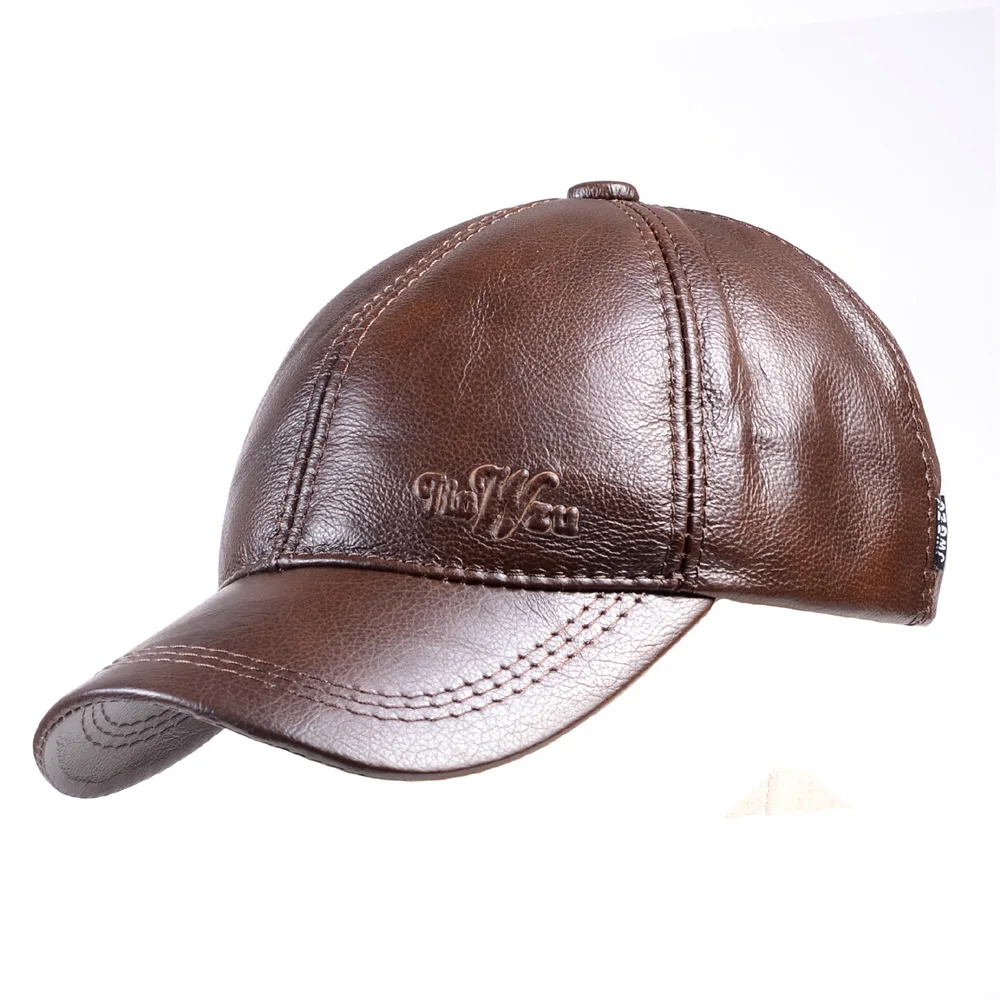 

Women's Men's Genuine Leather Unisex Thin Lining Cowhide Adjustable Baseball Army Golf Caps/Hats