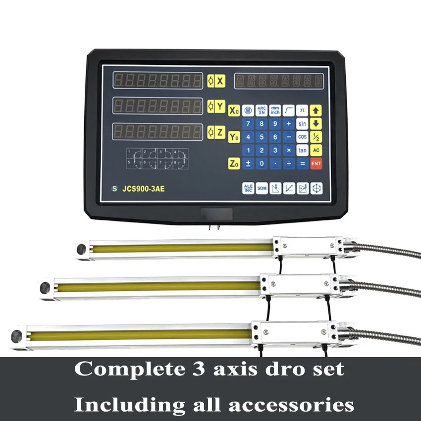 Измерительный набор 3 оси Dro цифровой индикации JCS900-3AE экран дисплея+ 3 шт. 5u оптические линии 400 500 600 700 800 900 1000 мм