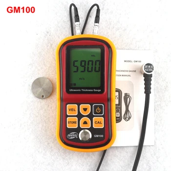 

GM100 Ultrasonic Thickness Gauge Metal Plate Width Measuring Tools 1.2~220mm (Steel) Sound Velocity Tester