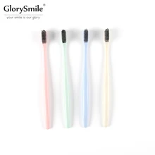 GlorySmile Горячая 10 шт Двойная ультра мягкая зубная щетка бамбуковый уголь нано щетка уход за полостью рта нано-антибактериальная зубная щетка черные головки