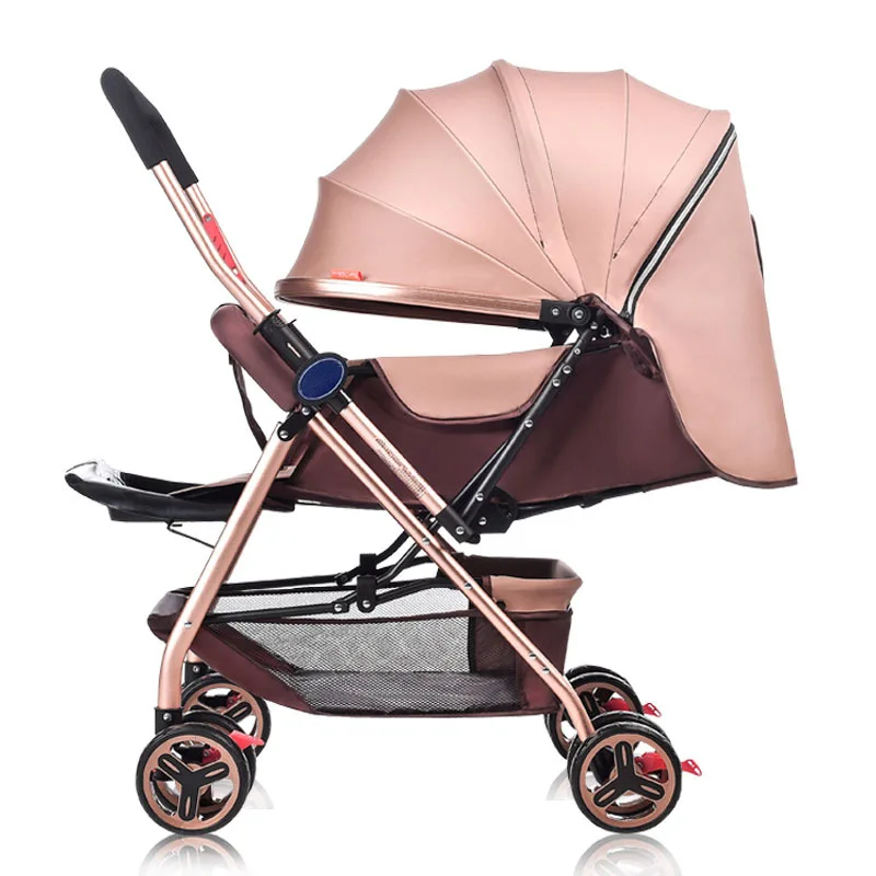 Ultra-light baby stroller Four-wheeled Baby Trolley Portable Folding Two-way Implementation Of Recl