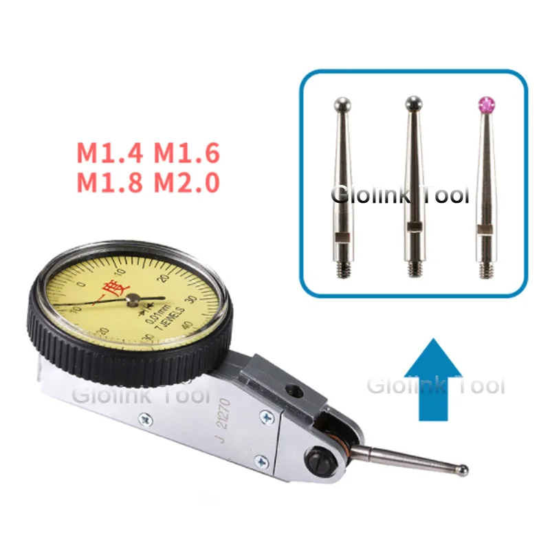 M2 Gewinde OD Ruby Pin Kopf Pin Gage Mikrometer Tip Dial Test Indikator Sonde 
