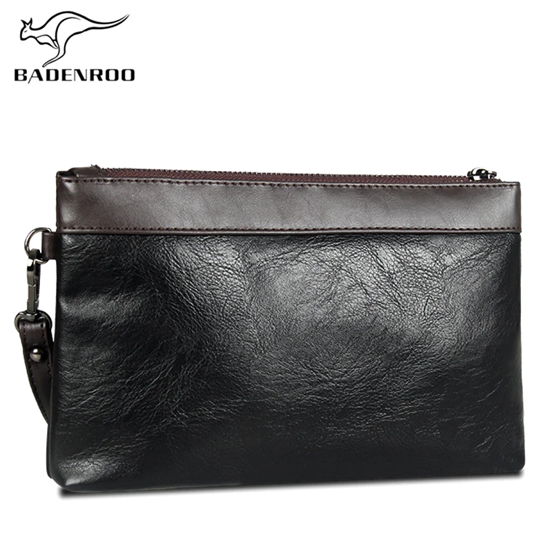 

Badenroo Hot Sale Simple Men Clutch Bag Wallet Handy Bag Brand Leather Handbags Day Clutches Luxury Male Large Purses Monederos