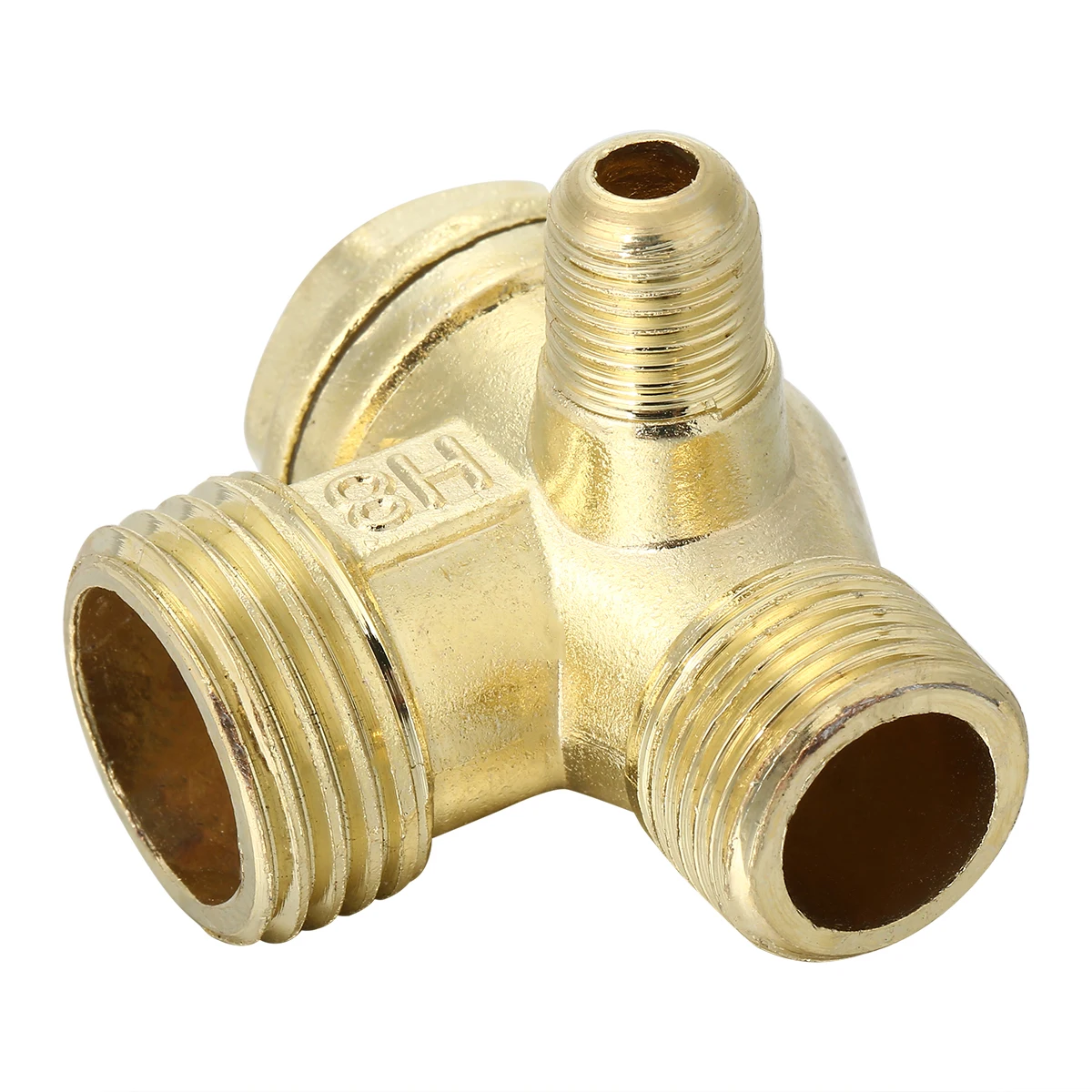 

1pc Aluminum Alloy Cast Iron Check Valve Connector 3 Port Male Thread with High Hardness For Air Compressor