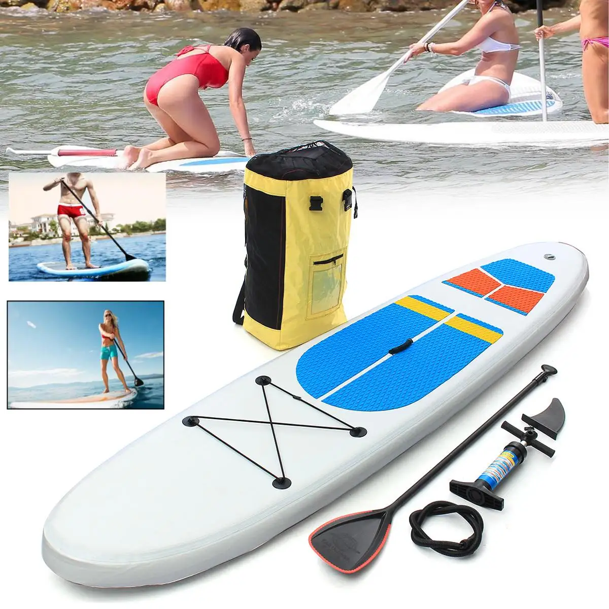 SGODDE надувная подставка для серфинга доска для серфинга водные виды спорта Sup доска с поводком весло Насос Ножной Безопасный инструмент для веревки комплект