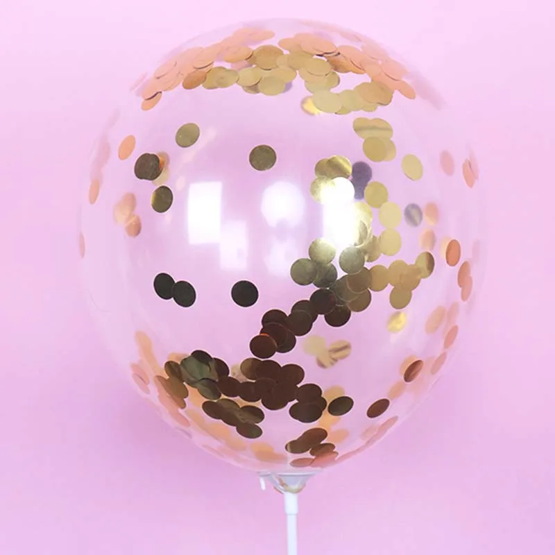 12 дюймов конфетти воздушные шары Серебро Золото звезда прозрачный надувной шар День Рождения шар Aill мяч детский душ вечерние украшения - Цвет: Golden confetti