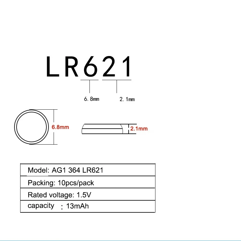 10 шт./упак. AG1 1,55 V 364 SR621SW LR621 621 LR60 CX60 щелочные батареи для монетных батарей часы Батарея