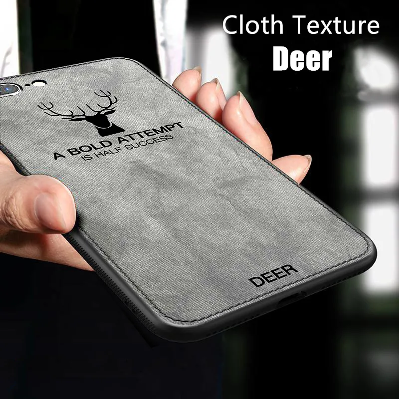 Zxtrby Soft TPU edge Embossed Deer Phone Case For iPhone 6 6S 7 8 Plus X XS Max XR Cloth Christma gift |