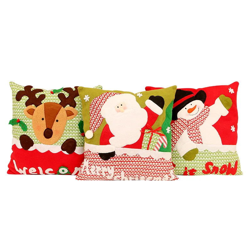Christmas Sofa Decorative Cushions Santa Pillow for Chair Bed New Year