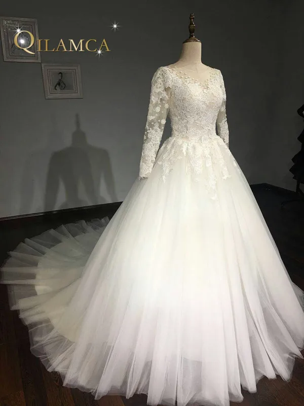 Vestido De Noiva свадебное платье с длинными рукавами 2018 арабское принцессы Casamento