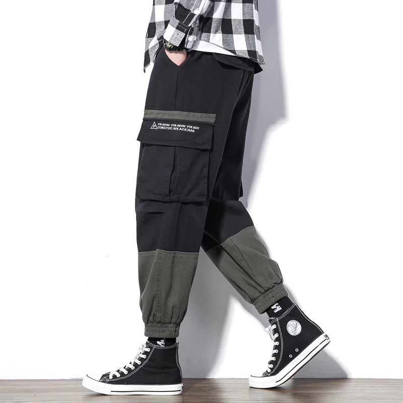 M-5XL 2019 Spring Track Pants Men Sweatpants Mens Joggers Pants Cargo Camo Tactical Harem Wide Pants Man