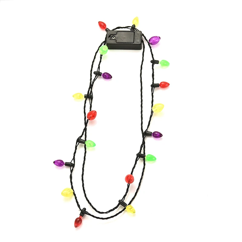 1PCS Christmas Bulb Necklace LED Light Up Glowing Party Favors For