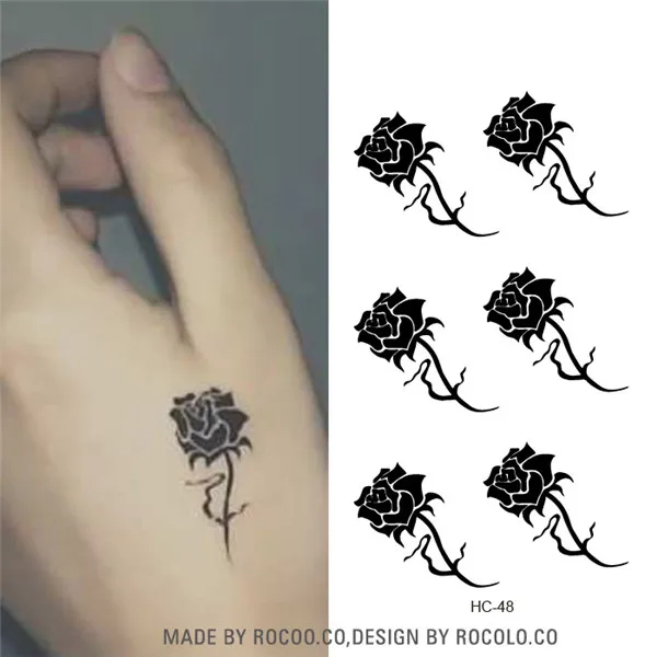 Hc1048 Rose Fleur Design Temporaire Tatouage Autocollants