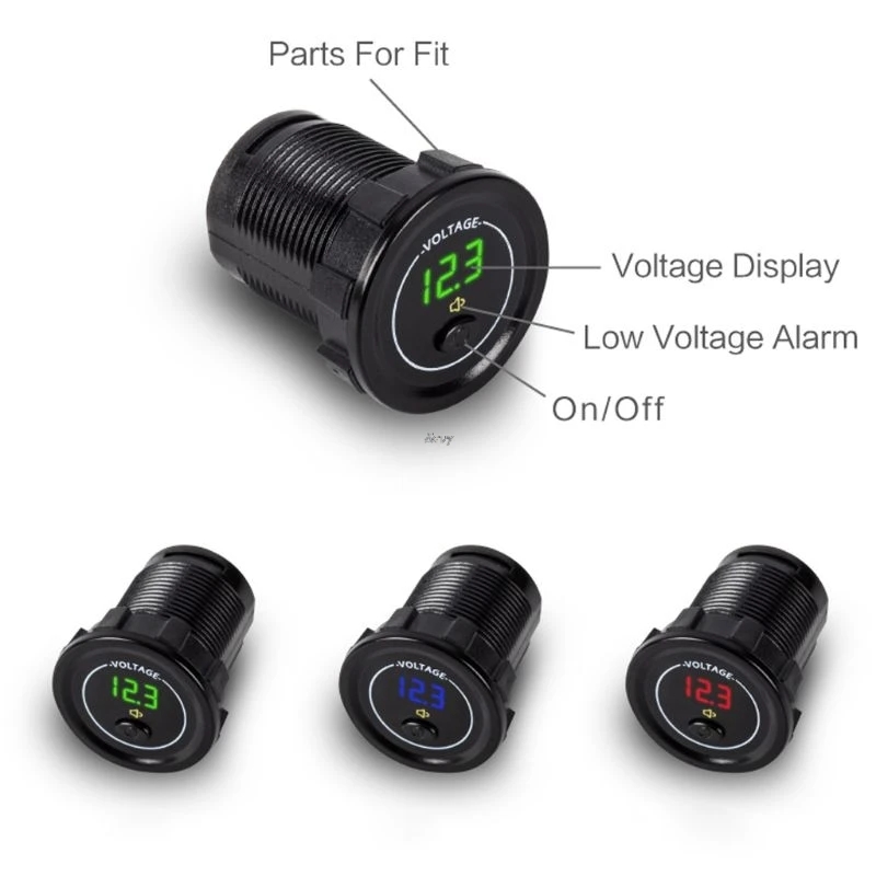 Водонепроницаемый Мотоцикл лодка автомобиль DC 12 В 24 в 30 в светодиодный вольтметр дисплей измеритель напряжения с выключателем низкого напряжения