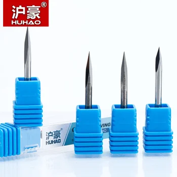 

HUHAO 1pc Shank 3.175mm 3 Edge Carbide Pypamid bits CNC Engraving Bits Router 3 Face Carving Tools For Hard Wood Acrylic PVC MDF
