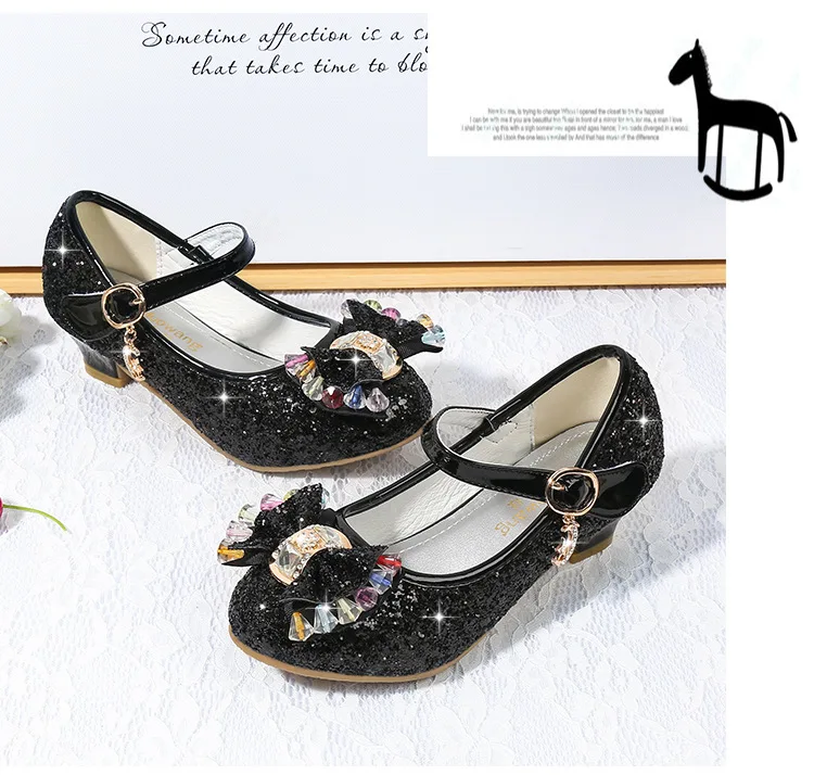 Sapatos de Dança Praça de Salto Sapatos de Princesa de Festa Crianças Brilho Strass Sapatos Meninas Alto 26-38 7 Cores Z12 Gzx02 jy 22 Cheap Sapatos de couro