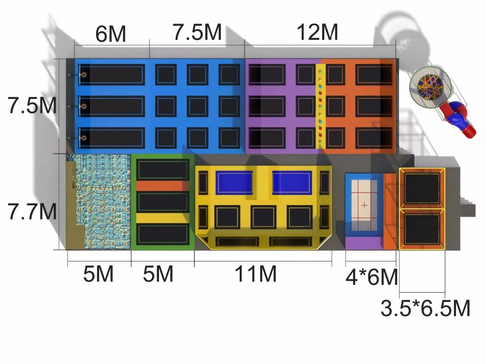 Сертифицированный CE батут парк на заказ коммерческий Крытый Для ...