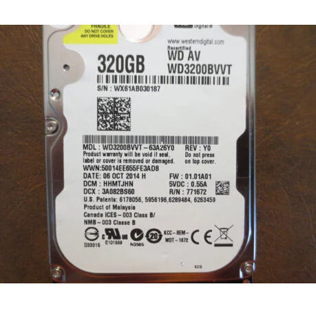 WD3200BVVT-63A26Y0 DCM: HHMTJHN 320 ГБ 2.5 &quotSata Жесткий диск |