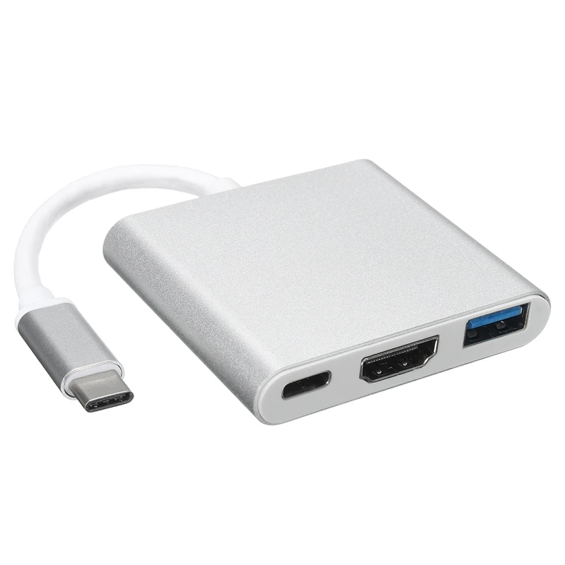 

3 in 1 USB 3.1 Type C to USB 3.0/ HDMI/ Type C Female Charger Adapter for for Macbook for Chromebook Pixel HD Video Converter