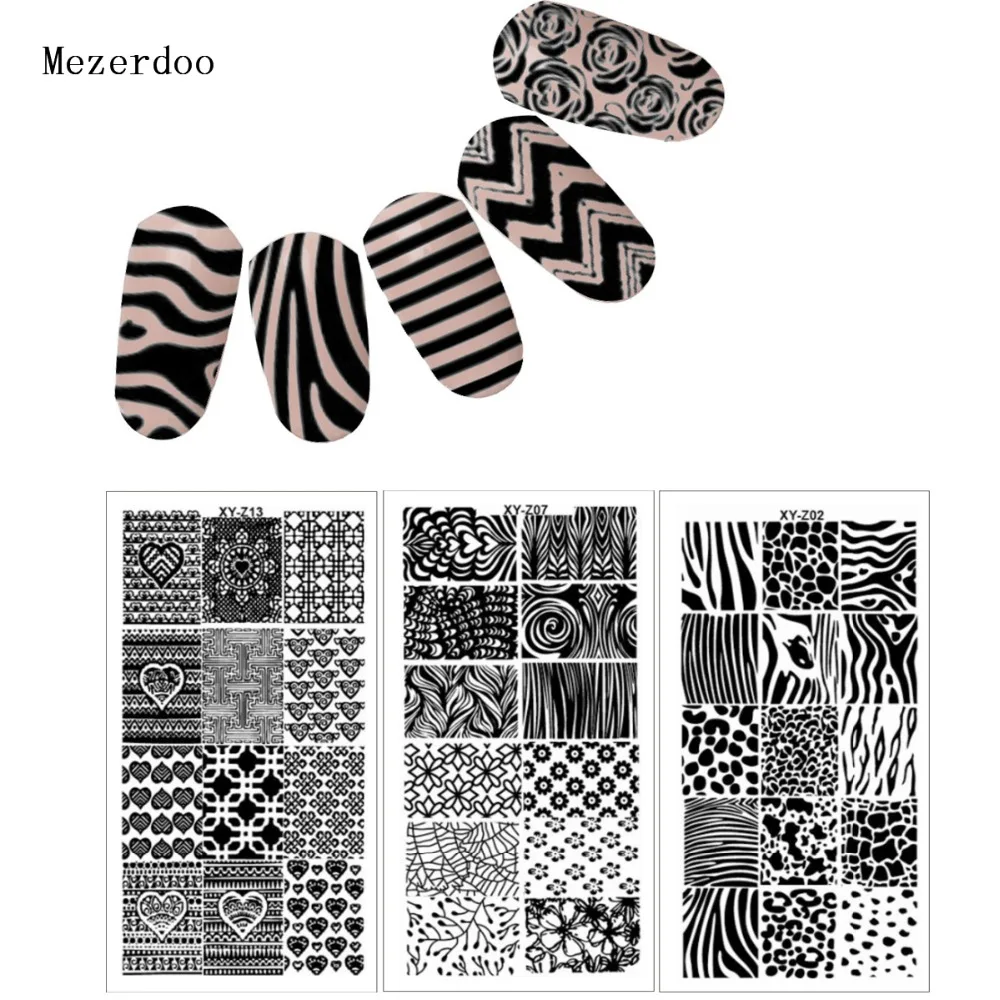 1 Pcs Rectangle Stamping Plate Zebra Pattern Nail Art Stamping Image