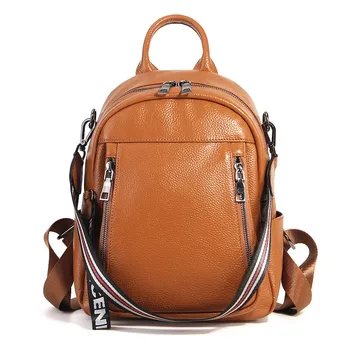

Nesitu High Quality New Fashion Pink Brown Black Grey Genuine Leather Women Backpacks For Girl Shoulder Bags #M15833