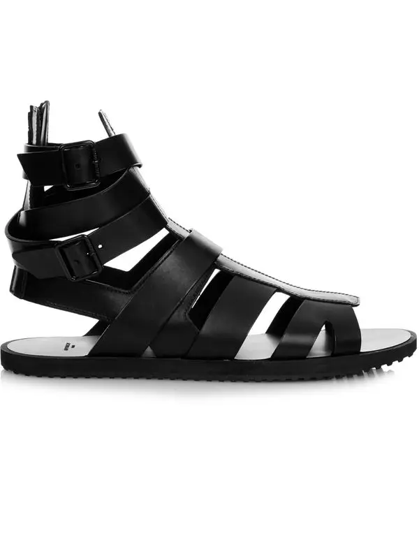 black gladiator sandals