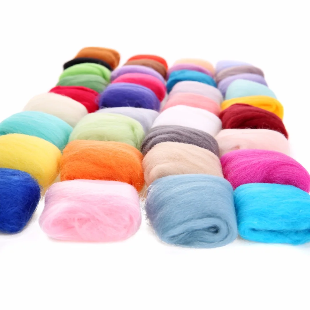1 Set 3g 36 Colors Merino Wool Fibre Roving For Needle Felting Hand Spinning Toys Doll Needlework DIY Crafts Mayitr