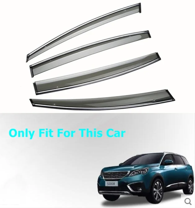 

Car Window Cover Visor Sun Rain Wind Deflector Awning Shield ABS For Peugeot 5008 2017 2018