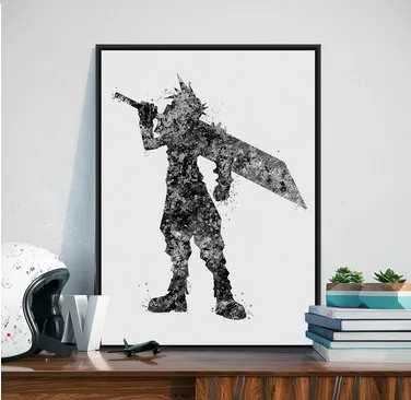 

Original Watercolor Final Fantasy Japanese Game Poster Print Abstract Picture Home Art Decor Canvas Painting No Frame Gifts