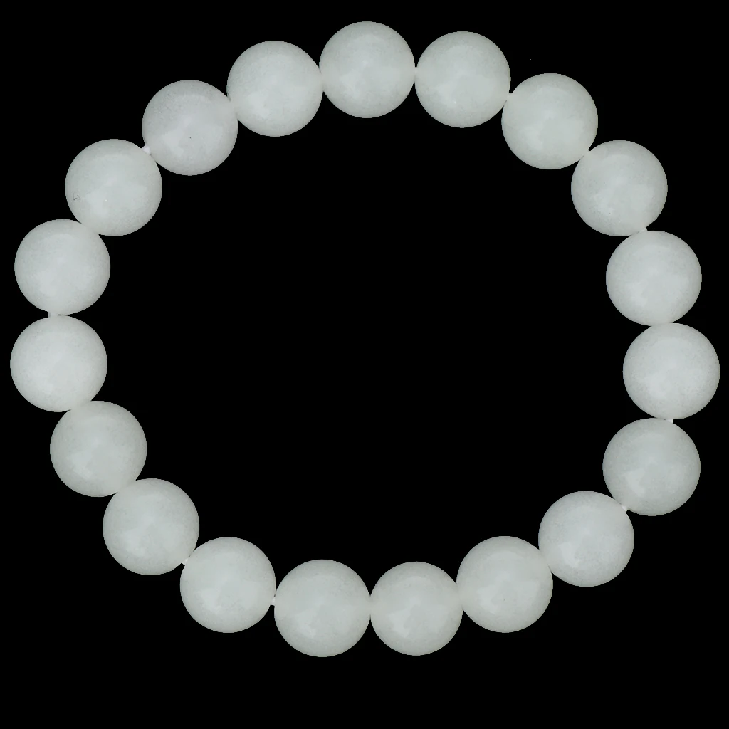 

10mm Natural White Luminous Prayer Bead Crystal Fluorite Bracelet Men Women