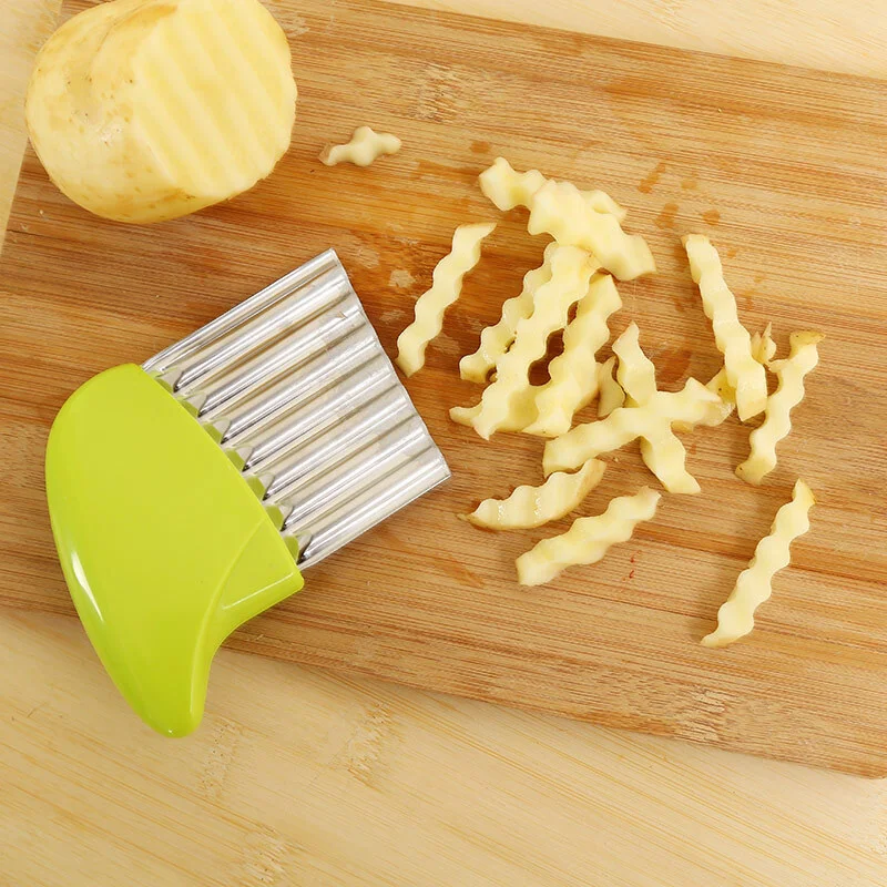 

Potato Wavy Edged Cutter Knife Potato Cutter Slicer Vegetable Cutter Stainless Steel Kitchen Gadget Fruit Peeler Cooking Tools