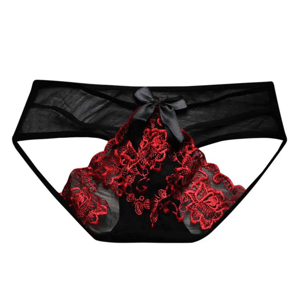Feitong Lace Splice Briefs Panties Lingerie Mesh Underwear Women Soft 