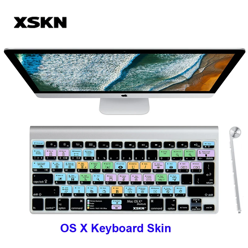 Xskn для OS X Yosemite программная команда ярлыки учебник клавиатура кожного покрова для Apple Беспроводной клавиатура 1 Magic keyboard 2