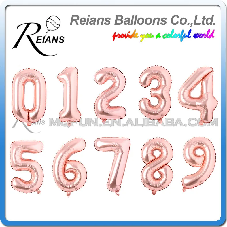 

50pcs Large 40"inch rose Gold number balloons first birthday party decor foil ballon digit 0-9 helium globos anniversary baloons