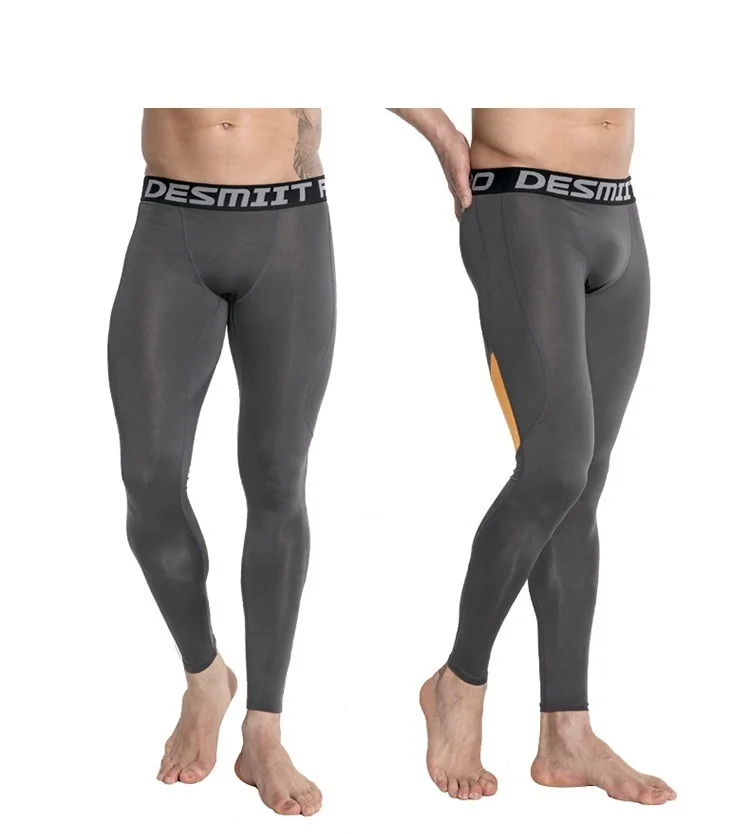 DESMIIT, мужские леггинсы, колготки для бега, мужские компрессионные штаны, пэчворк, для спортзала, спортивные обтягивающие леггинсы, для фитнеса, бега, тренировочная одежда - Цвет: CK74 Dark grey
