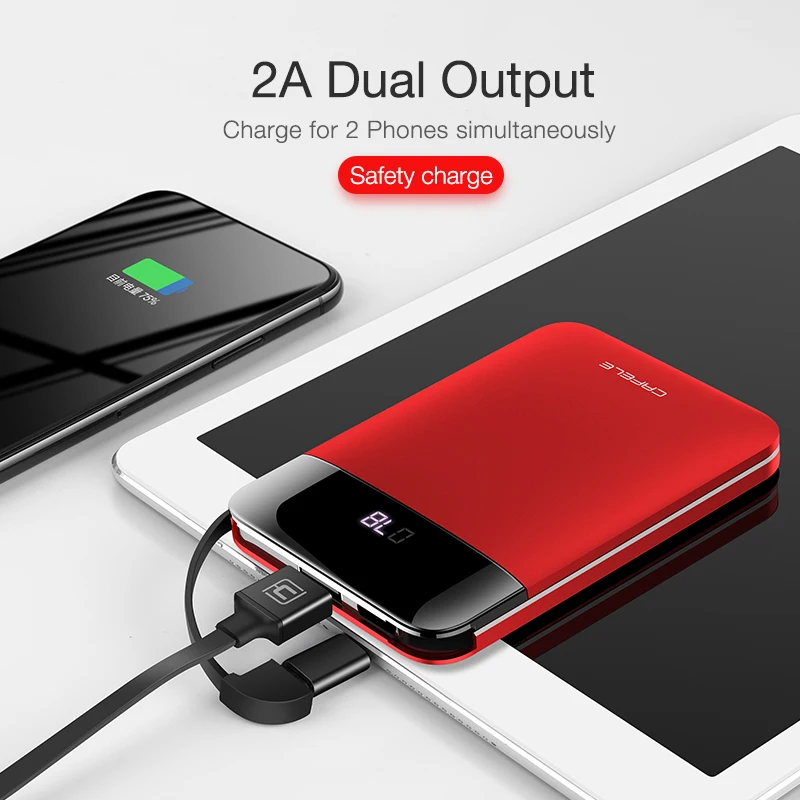 CAFELE LED display Portable Power Bank Dual USB Output External Battery Charging For iphone X Xs Xr 8 samsung S9 huawei xiaomi CAFELE LED display Portable Power Bank Dual USB Output External Battery Charging For iphone X Xs Xr 8 samsung S9 huawei xiaomi