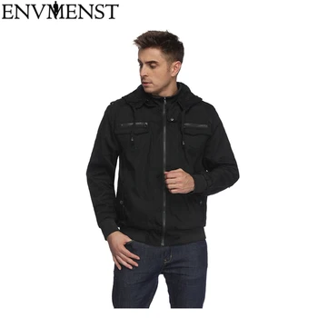 

Envmenst Men's Jackets 2018 Men's New Casual Hooded Jacket Regular Loose Jacket Fleece Coat For Male