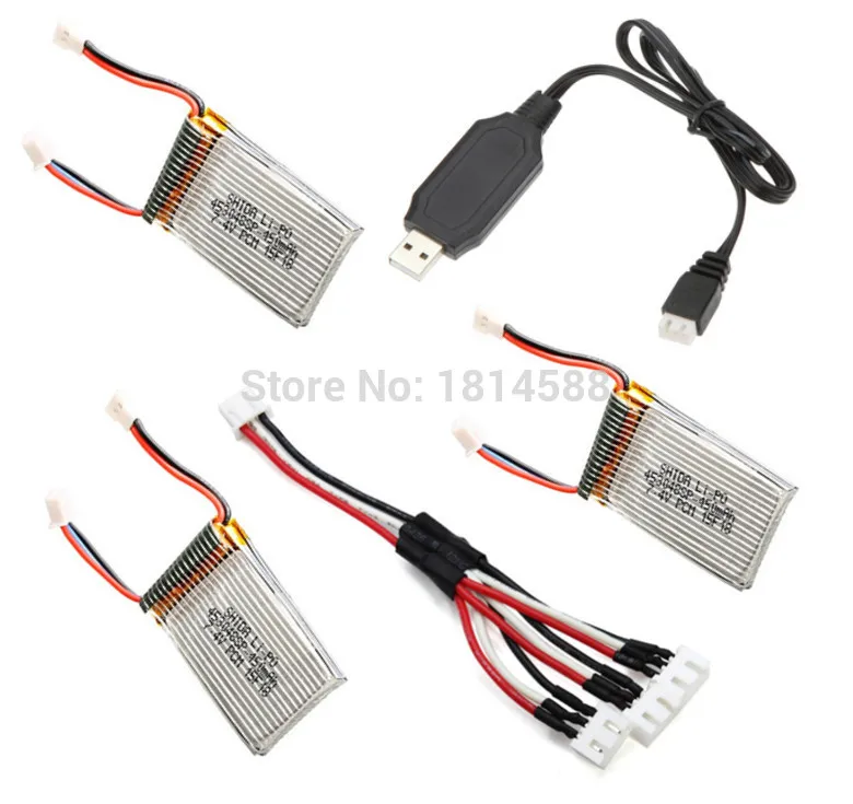 

Cheerson CX33 CX-33C CX-33S CX-33W RC Quadcopter Spare Parts 3PCS 7.4V 450mAh Battery Kit and 7.4V USB charging cable