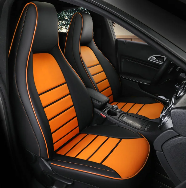 Пользовательские сиденье автомобиля кожаный чехол для авто Mercedes benz A200 A180 A160 A220 A260 A250 fortwo forfour автомобильные аксессуары для укладки - Название цвета: Orange