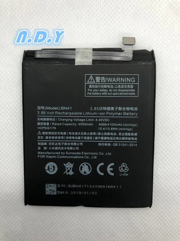 

4000mAh BN41 Hongmi Note 4 Battery For Xiaomi Redmi Note 4 Battery Bateria