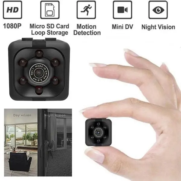 

Mini Camera HD 1080P Night Vision Camcorder Car DVR Infrared Video Recorder Support TF Card Black