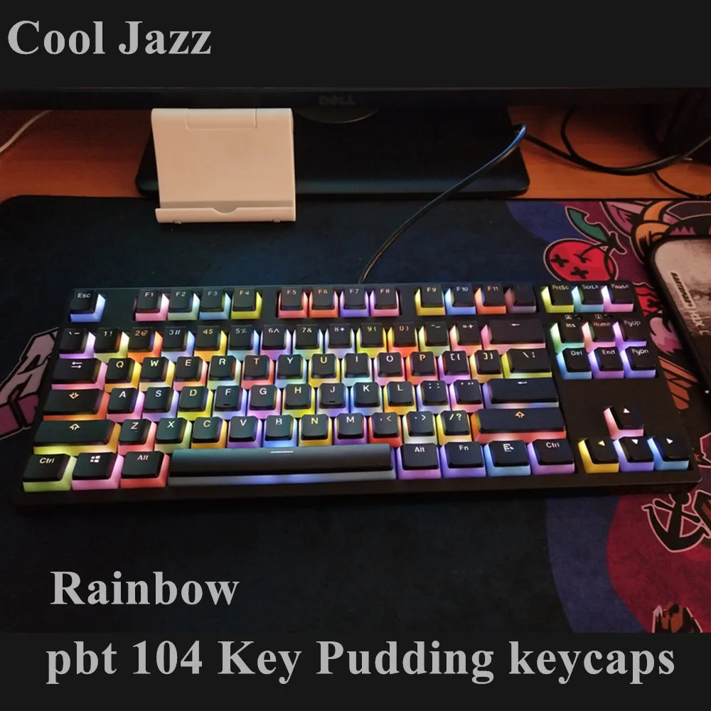 Крутой Джаз с подсветкой двойной кадр Радужный градиент PBT pudding Keycap OEM профиль