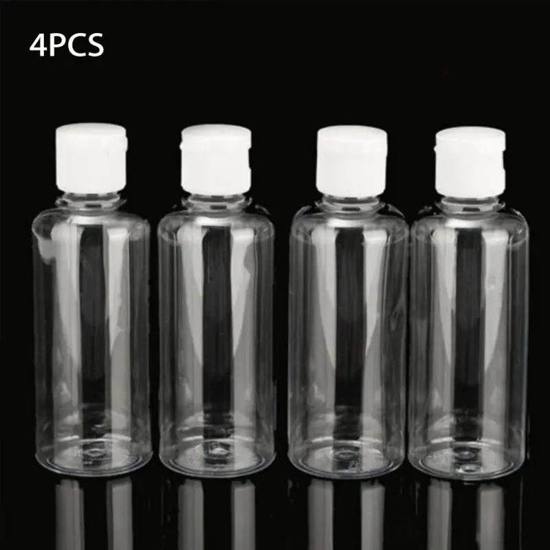 

4PCS Empty Clear 100ml PET Cream Container Portable Cosmetic Travel Shower Lotion Bottles Personalized Sample Lotion Bottle