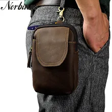 Norbinus Мужская набедренная сумка мужская из натуральной кожи маленький поясной чехол для телефона крюк пояс бедра ягодицы Cigrette чехол бумажник сумка