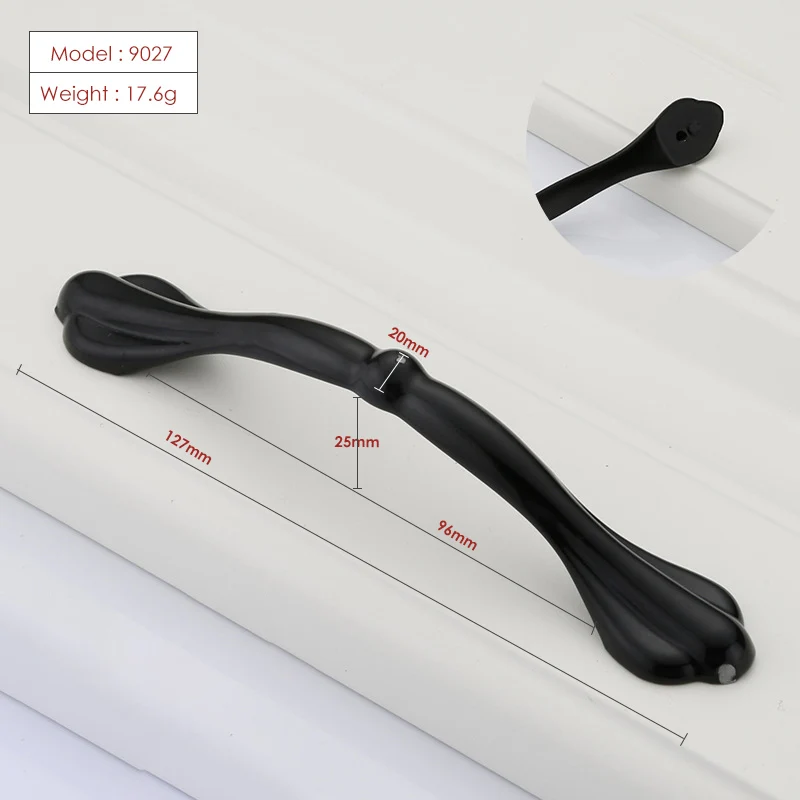 

Black European Solid Furniture Drawer No Fading Preservative Door Handle Mordern Wardrobe Cupboard Cabinet Wardrobe Hardware