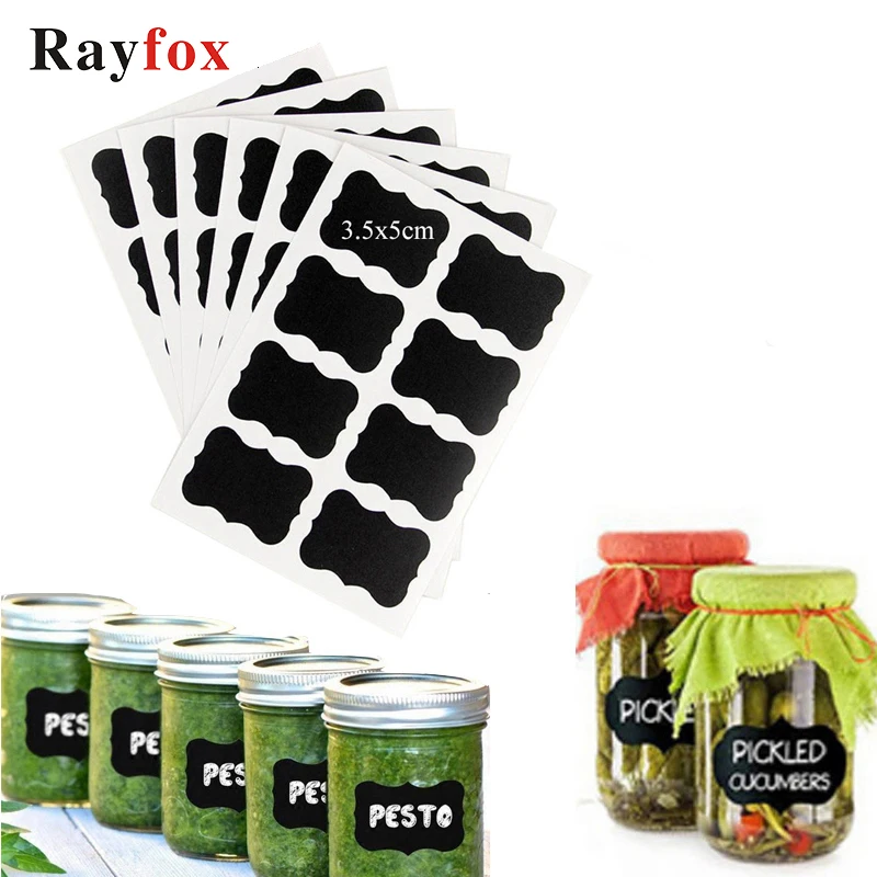 

16pcs/set Stickers Craft Labels for Kitchen Accessories Gadgets Waterproof Blackboard Paste for Kitchen Jar Box Rewritable Tags