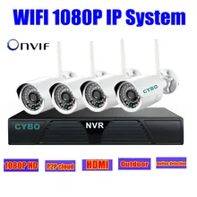 Wireless home security ip camera 2mp 1080p hd nvr wifi cctv system kit 4ch IR network outdoor camera video surveillance system