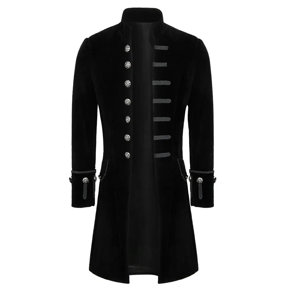 Мужское бархатное/парчовый Готический фрак пальто куртка Стимпанк Викторианский длинное пальто Хэллоуин Марди Гра платье аристократ элегантное пальто - Цвет: as photo