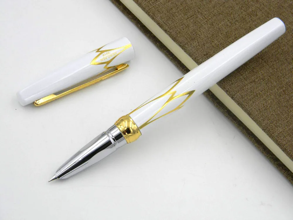 new white 3019 golden accessories F Fountain Penin Fountain Pens from
