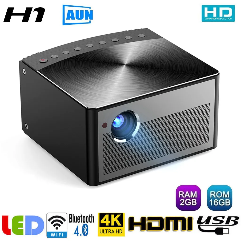 Marca AUN H1 900ANSIDLP Projector Full HD 1080P 3D Support 4K Video Projector EU 18Dec18